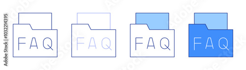 Faq icon available in 4 styles. Thin Line, Bold, Duotone style. Vector illustration. Editable Stroke