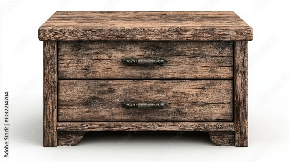 A drawer chest clipart, bedroom storage, 3D render, vintage wood texture, isolated on white background A drawer chest clipart, bedroom storage, 3D render, vintage wood texture, isolated on white background