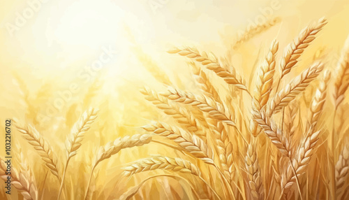 Harvest wheat grain, growth rice stalk and whole bread grains or field cereal nutritious rye