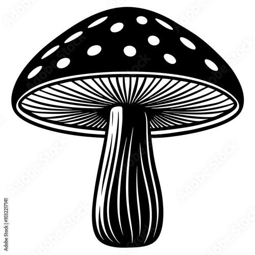 fly agaric amanita mushroom silhouette 
