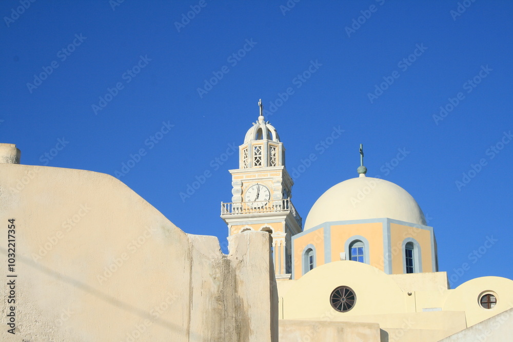 Fototapeta premium Stone temple in Santorini