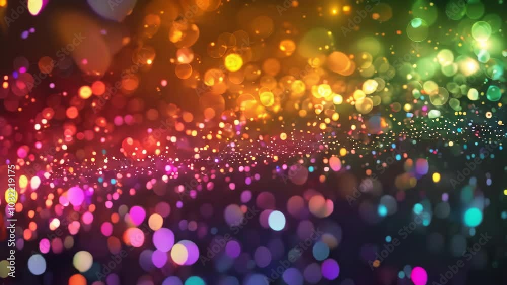 Colorful bokeh lights create a magical atmosphere at a lively event in the evening Colorful bokeh lights create a magical atmosphere at a lively event in the evening
