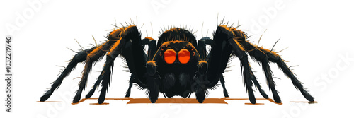 Spider with a spooky face. Vector flat isolated.