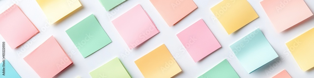 Colorful Sticky Notes in Various Shades on a Surface Colorful Sticky Notes in Various Shades on a Surface