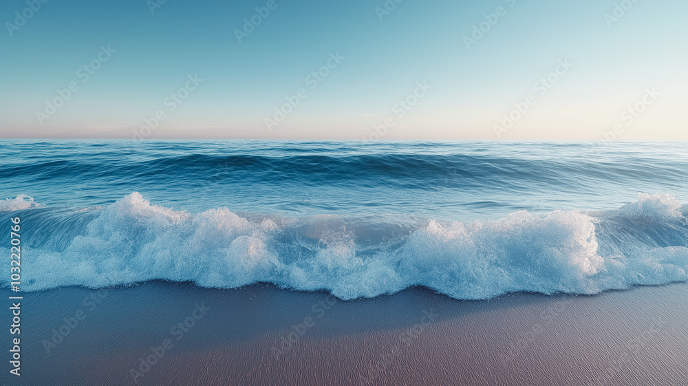 Fototapeta premium The ocean is calm and the sky is blue