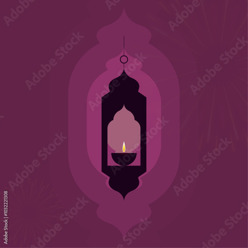 Happy diwali, Minimalist Graphic Post,modern diya post.Diwali Diya. suitable for social media. photo