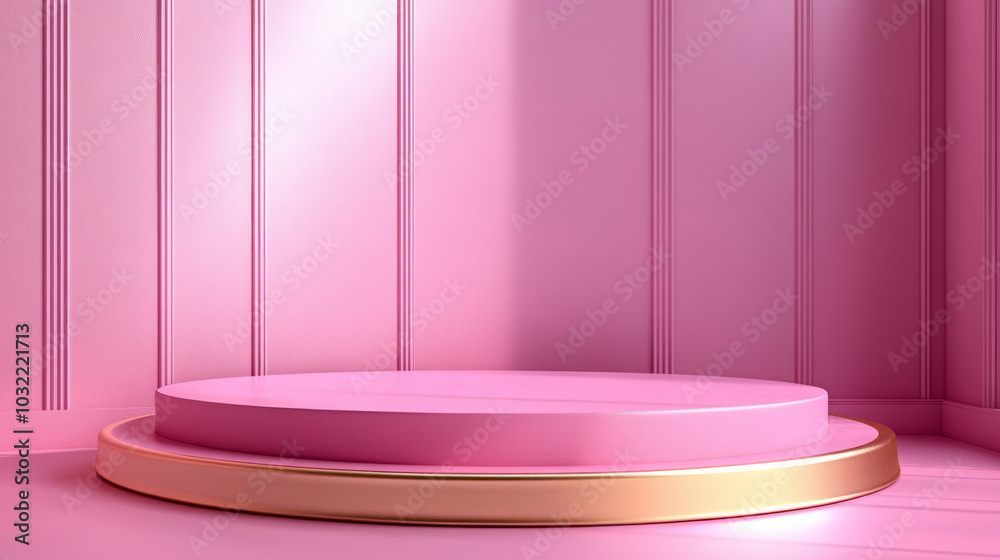 3D rendering pink creative product stand background 3D rendering pink creative product stand background