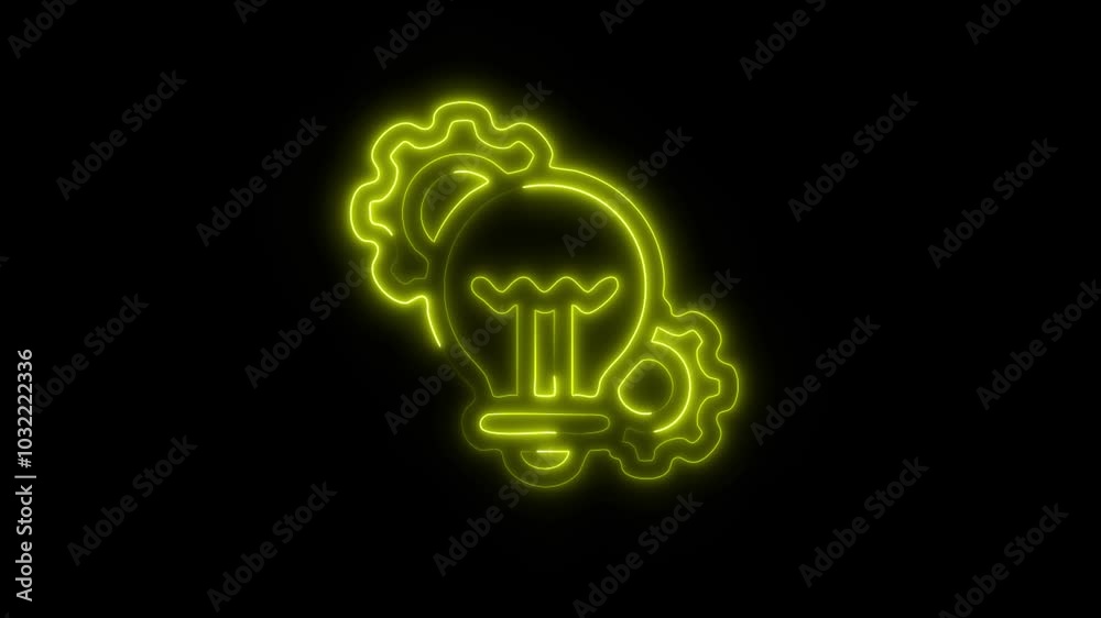 Glowing Conceptual Icon in HD Video Neon Animation – Idea and Creativity Symbol on Black Background Glowing Conceptual Icon in HD Video Neon Animation – Idea and Creativity Symbol on Black Background