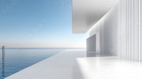 White modern simple villa building