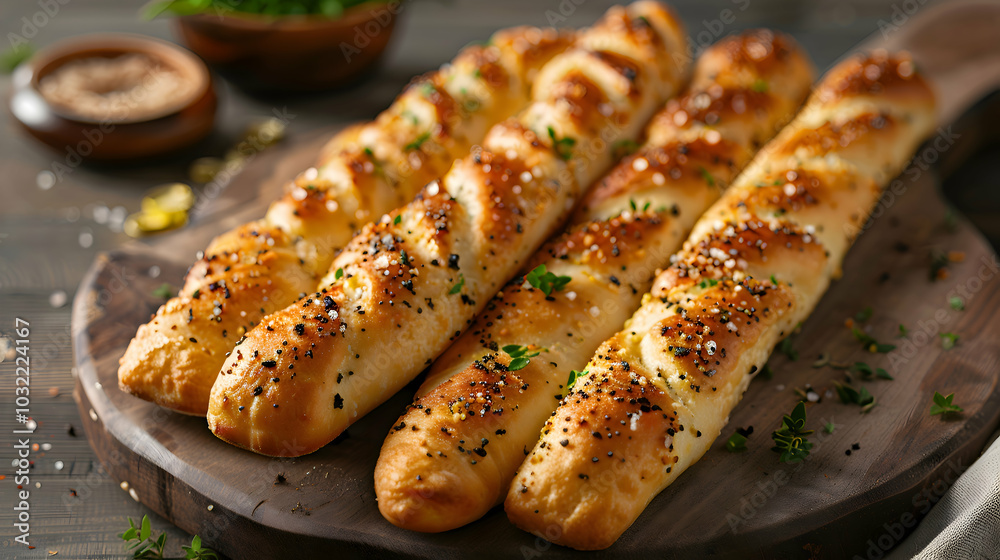 Breadsticks with a crispy crust and soft, fluffy center Breadsticks with a crispy crust and soft, fluffy center