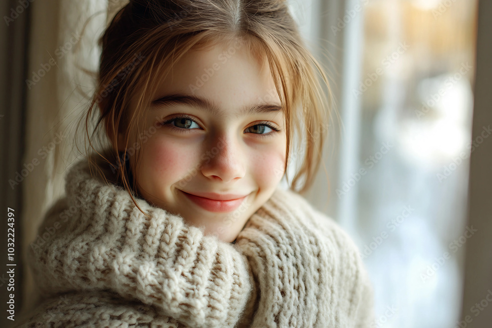 Stunning lady enjoying a cozy evening at home in winter generative AI Stunning lady enjoying a cozy evening at home in winter generative AI