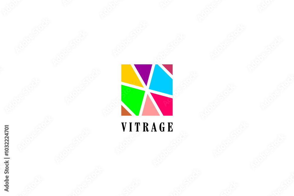 Stained glass template logo design solution