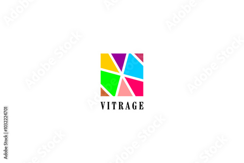 Stained glass template logo design solution