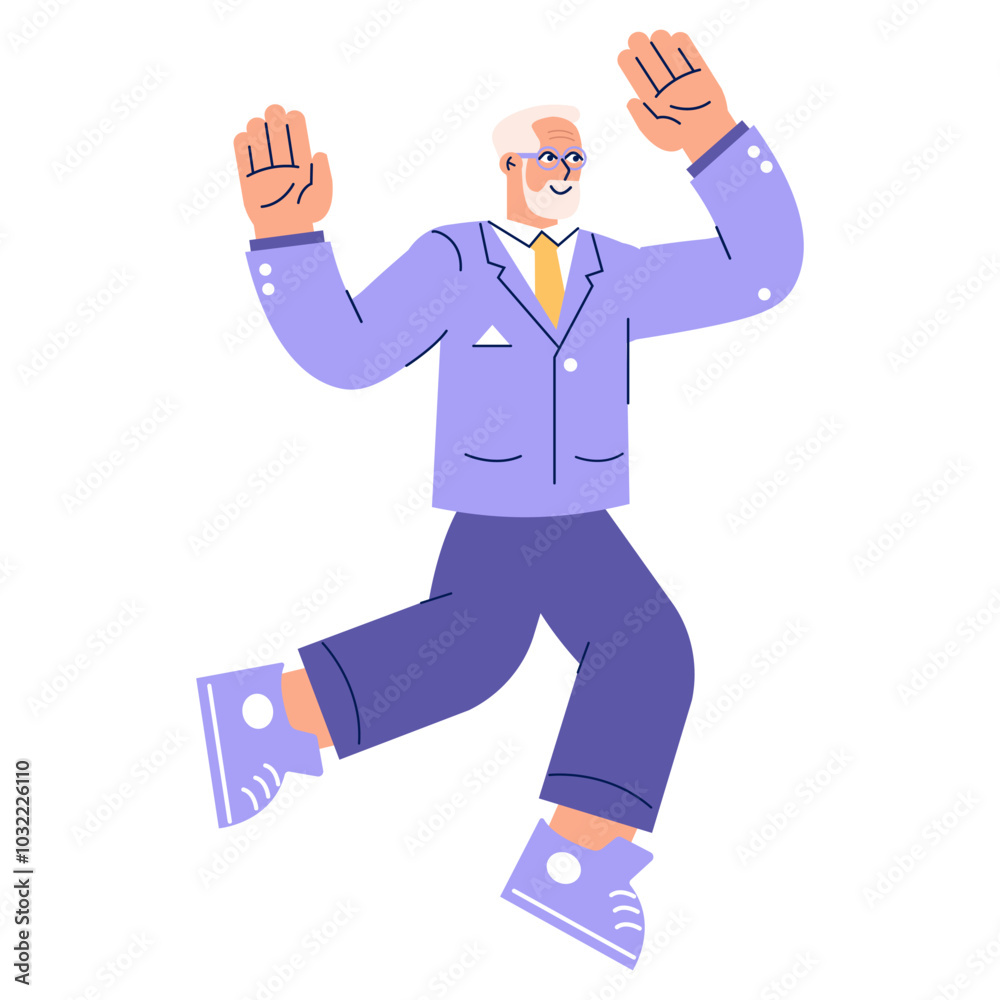 Older Businessman. Flat Vector Illustration Older Businessman. Flat Vector Illustration