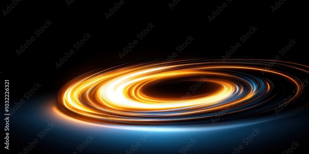 Abstract Light Spiral with Blue and Orange Effects
