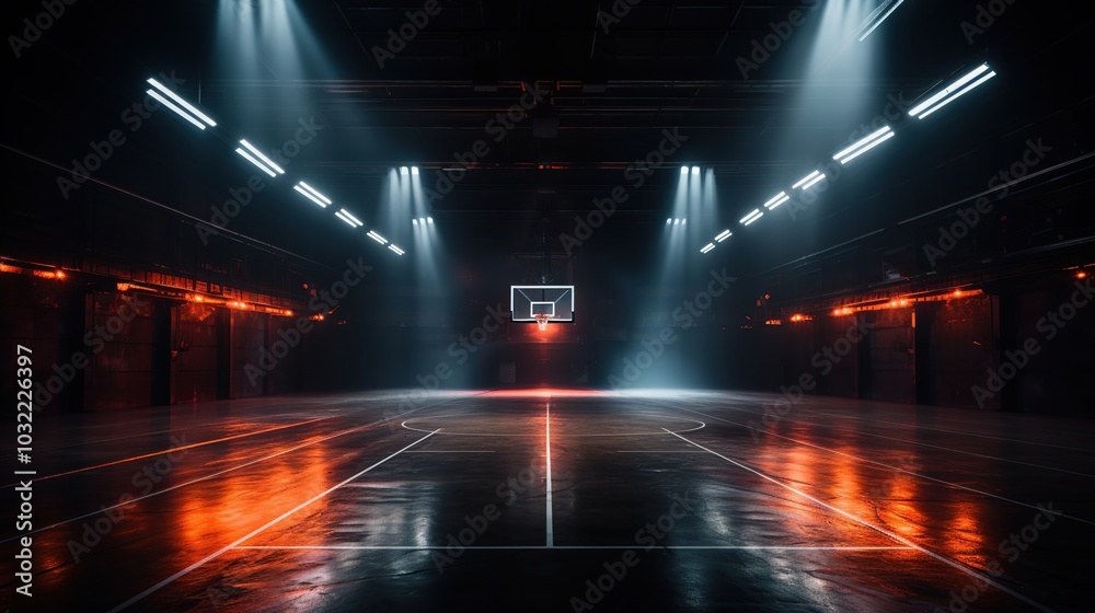 Basketball Court in the Spotlight Basketball Court in the Spotlight
