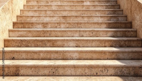 A close-up view of a set of marble stairs, showcasing their texture and design.