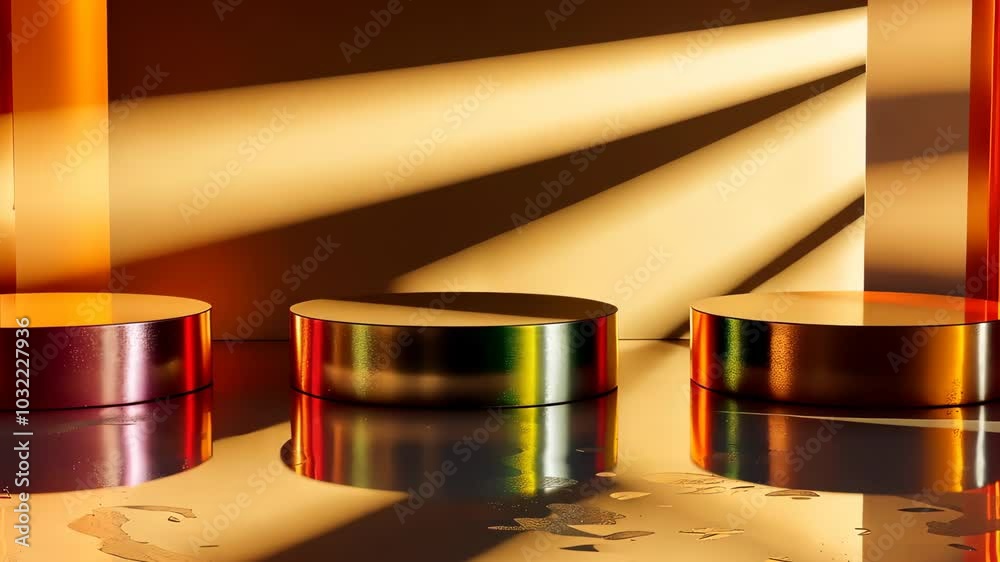 abstract display podium with golden hues, modern showcase concept. abstract display podium with golden hues, modern showcase concept.