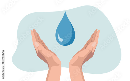 Water Day or World Oceans Day concept. Every Drop Matters. Saving water and world environmental protection.