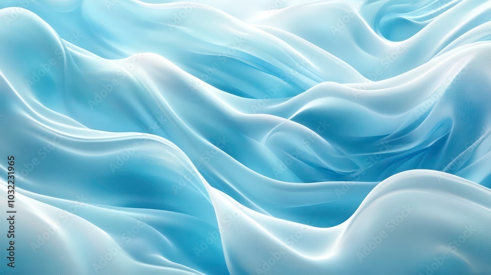 Obraz premium Abstract blue wavy background with smooth flowing lines.