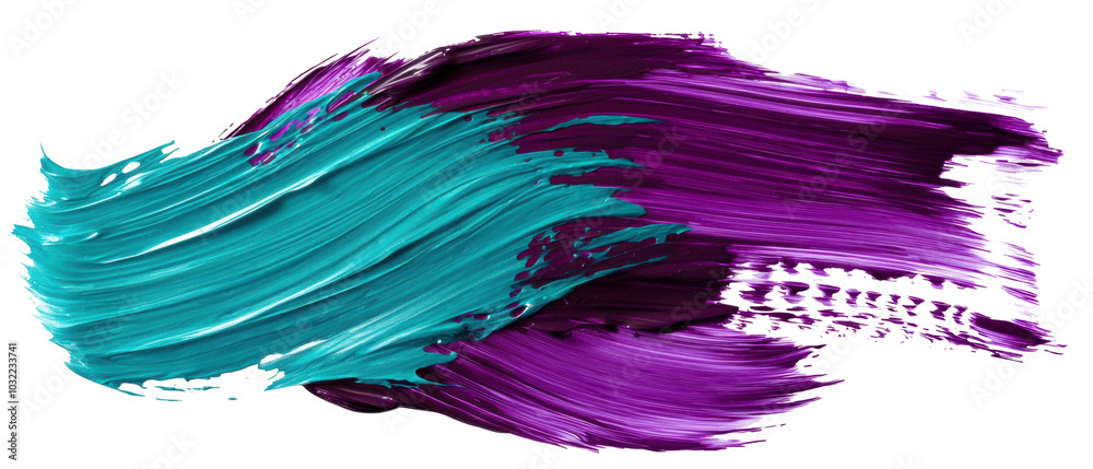 A vibrant brushstroke of teal and purple on a transparent background, showcasing artistic expression and color contrast. A vibrant brushstroke of teal and purple on a transparent background, showcasing artistic expression and color contrast.