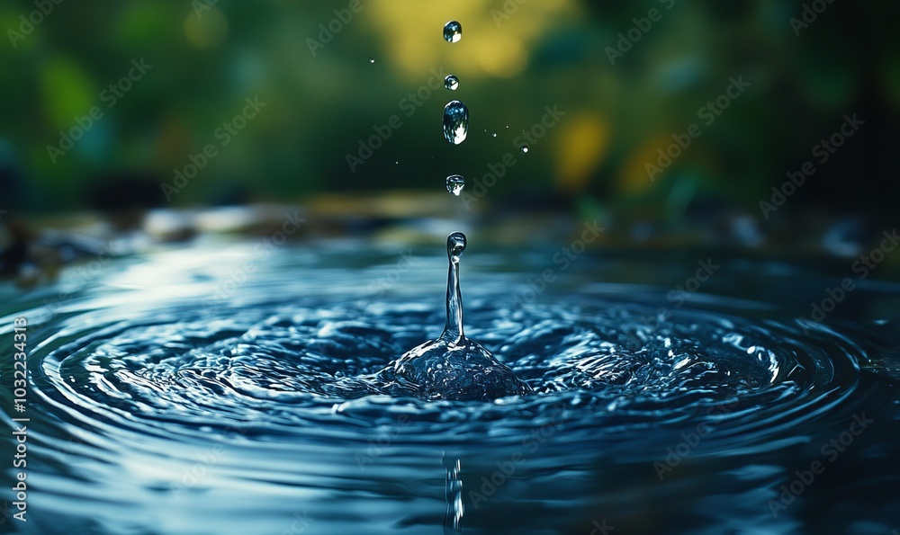 Drop of water falling into a puddle, creating a ripple effect, symbolizing the power of individual actions to create positive change, Ripple effect of, Generative AI Drop of water falling into a puddle, creating a ripple effect, symbolizing the power of individual actions to create positive change, Ripple effect of, Generative AI