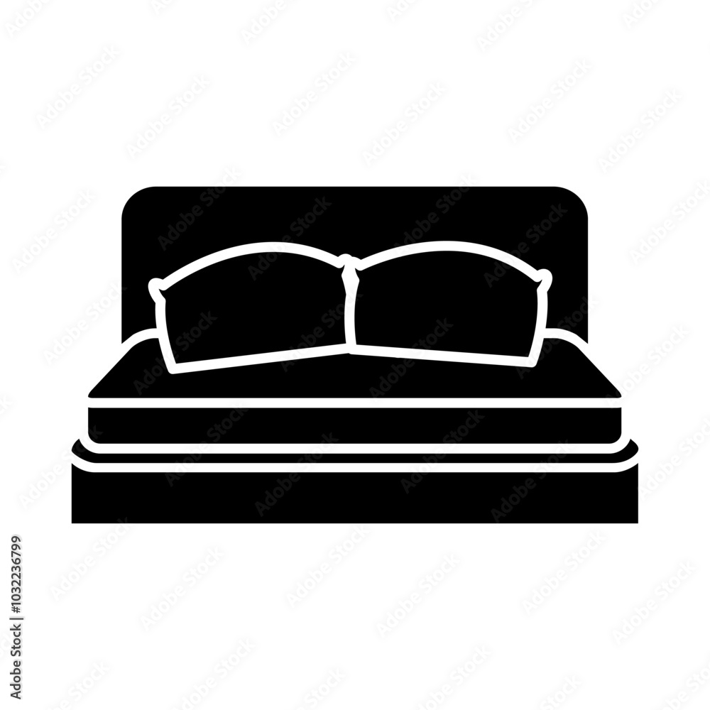 Bed icon vector. Bedroom illustration sign. Sleep symbol or logo. Bed icon vector. Bedroom illustration sign. Sleep symbol or logo.