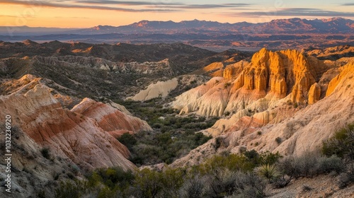 Colorful Desert Landscape at Sunset