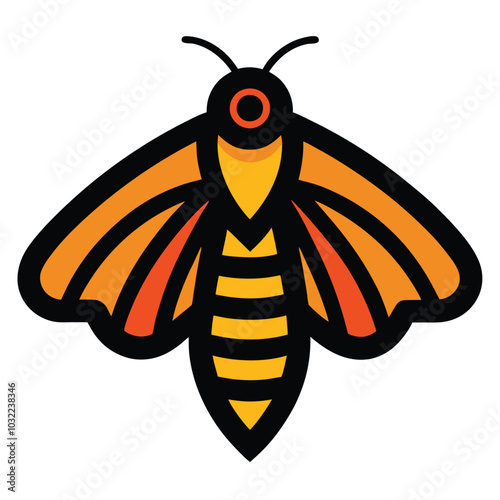 Solid color Tiger Moth animal vector design