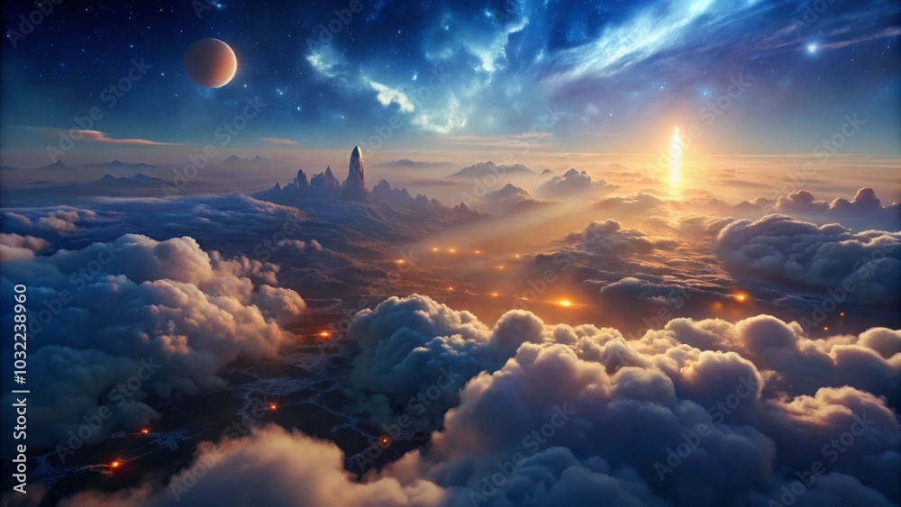 Bird's eye view over the clouds
Bird's eye view over the clouds
