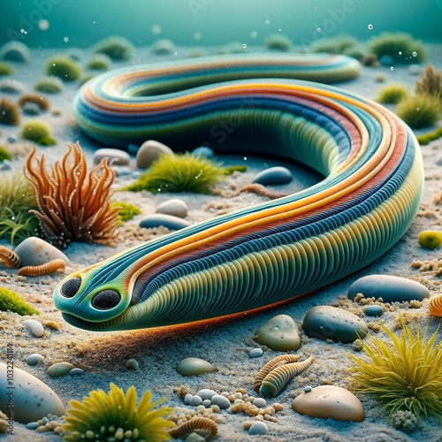 Portrait of Flatworm, platyhelminth photo