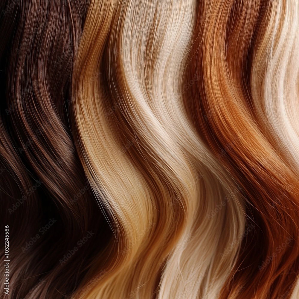 Various trendy colours hair swatches/samples as a background. Hairdresser sample swatches for social media. Various trendy colours hair swatches/samples as a background. Hairdresser sample swatches for social media.