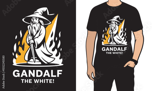 Obraz na płótnie Gandalf typographic t-shirt design.