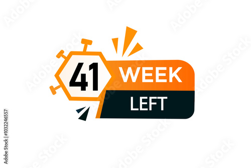 41week left, icon, stile, timer, countdown, clock, time, background, template, 41 week left countdown, sticker, left banner, business, sale, label button 