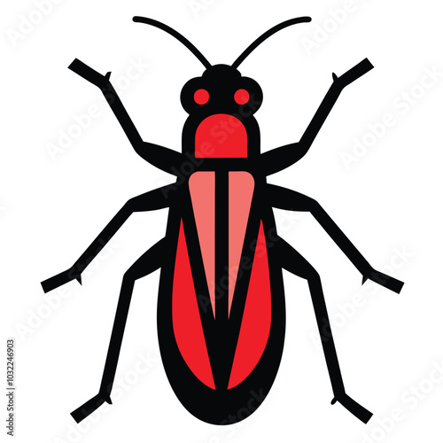 Solid color Tiger Beetle animal vector design photo