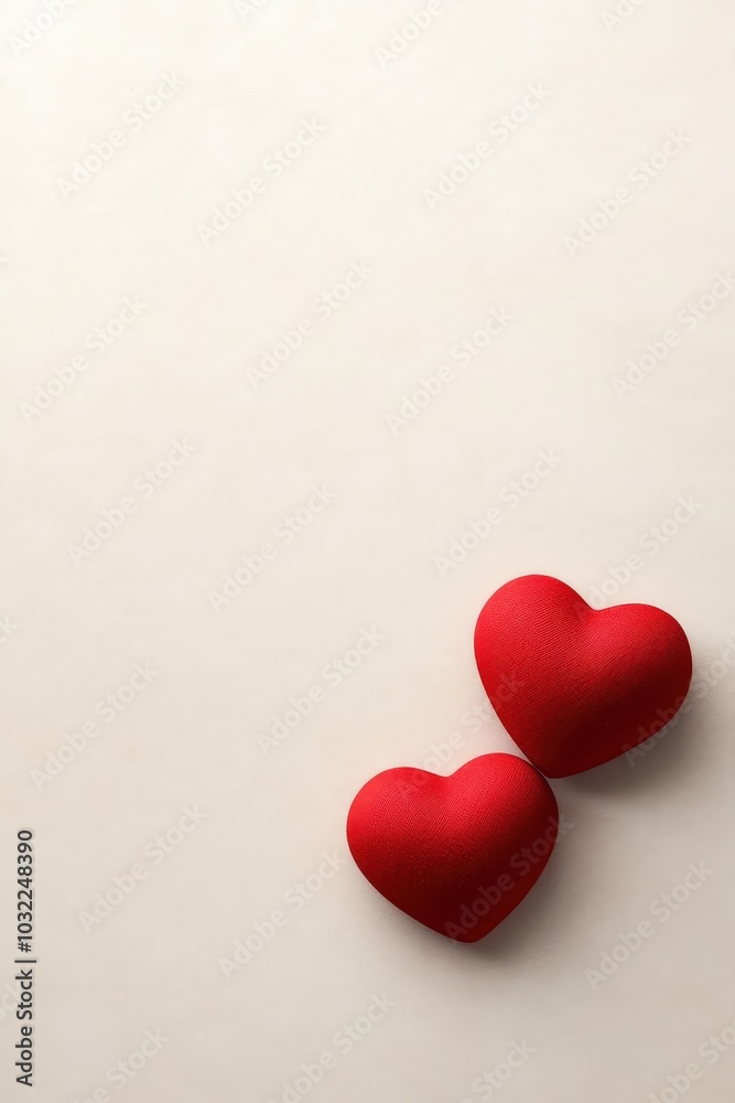 Red Hearts on Soft Background for Romantic Themes Red Hearts on Soft Background for Romantic Themes
