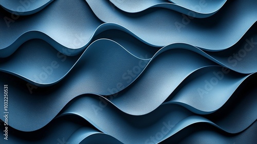 Abstract winter aconite bas-relief pattern, monochromatic cool blues, studio ring light for uniform shadows, isometric view, tilt-shift effect, modern architectural application showcase