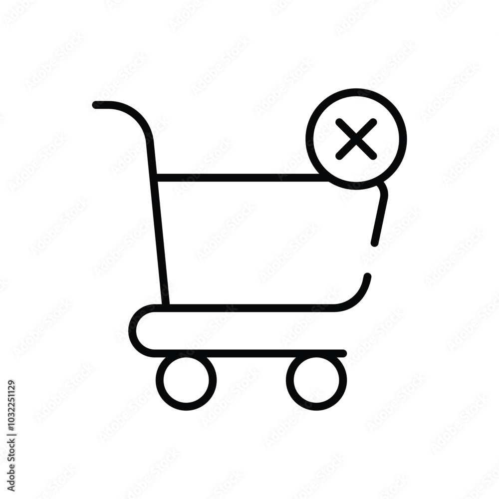 Empty Shopping Cart vector icon Empty Shopping Cart vector icon