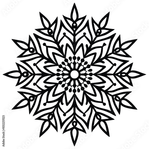 Christmas Mandala Silhouette Art.