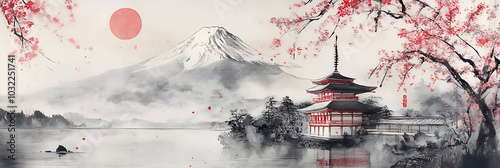 Mt. Fuji, panorama wallpaper, a breathtaking natural beauty