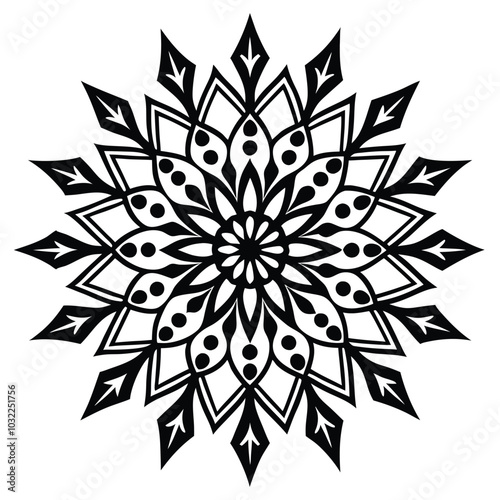 Christmas Mandala Silhouette Art.