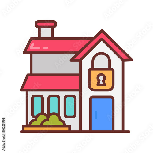 Lock down Filled Icons , Vector illustration