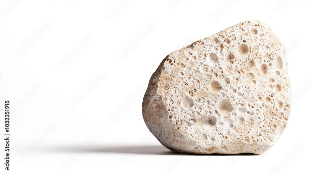 A pumice stone illustration, foot care item, realistic 3D render, earthy colors, isolated on white background A pumice stone illustration, foot care item, realistic 3D render, earthy colors, isolated on white background
