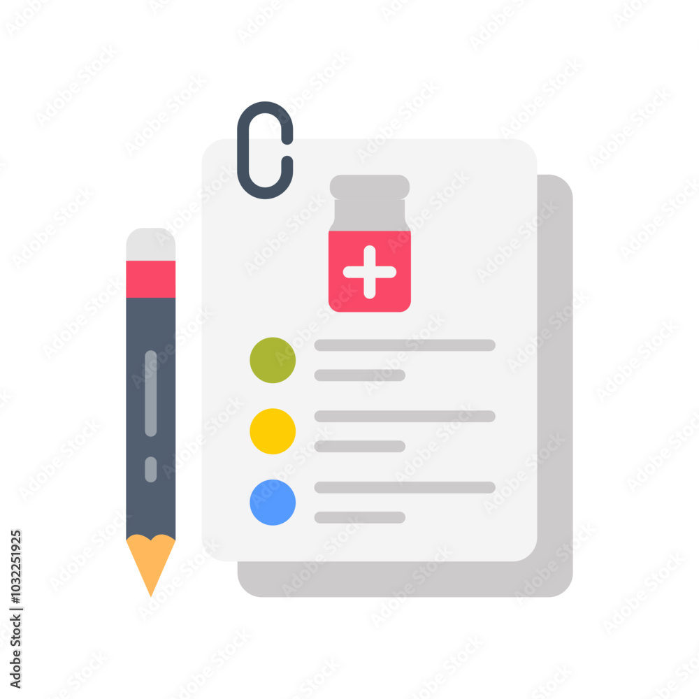 Medical Record Flat Icons, Vector illustration Medical Record Flat Icons, Vector illustration