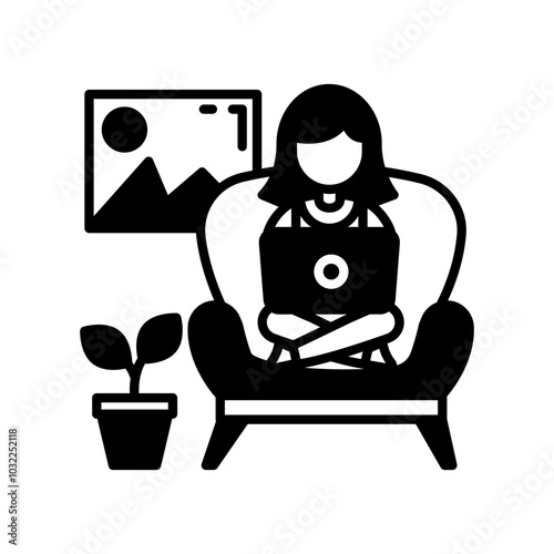 House Work Glyph Icon, Vector illustration