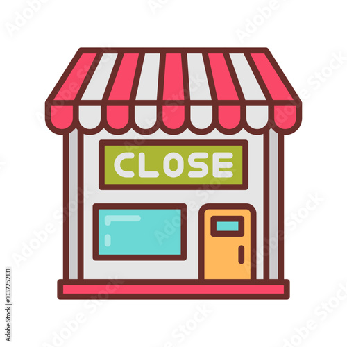 Shop Closed Filled Icons , Vector illustration