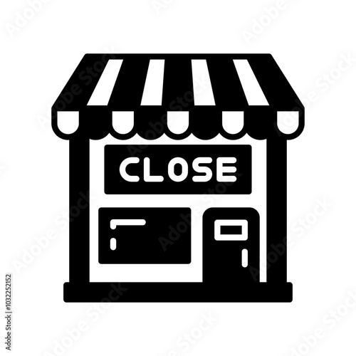 Shop Closed Glyph Icon, Vector illustration
