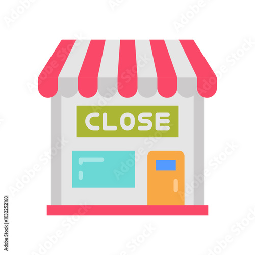 Shop Closed Flat Icons, Vector illustration