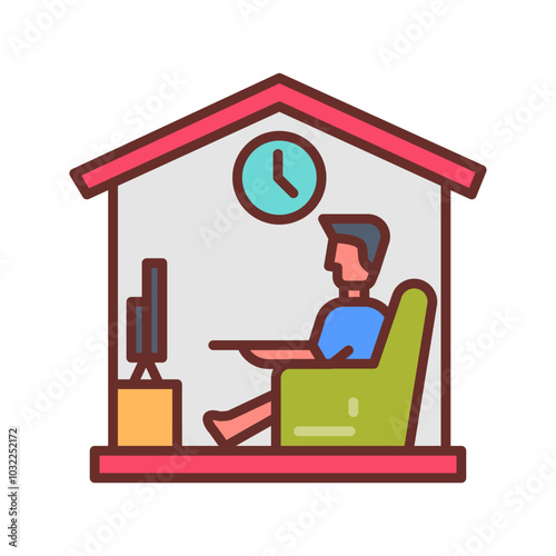 Stay At Home Filled Icons , Vector illustration