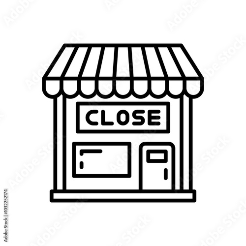 Shop Closed Outline Icon, Vector illustration